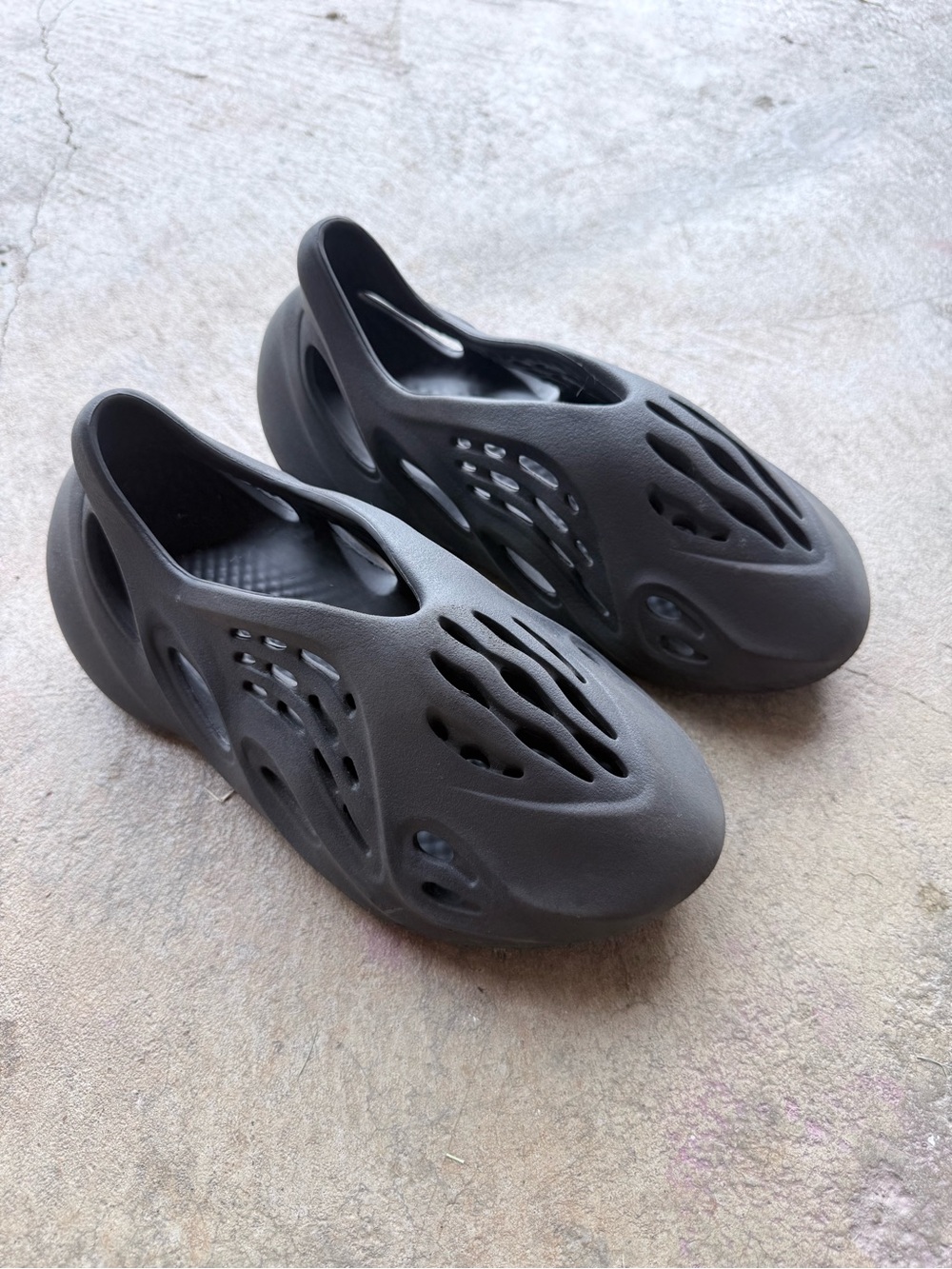 adidas Kids Black Slip-On Ventilated Foam Sandals